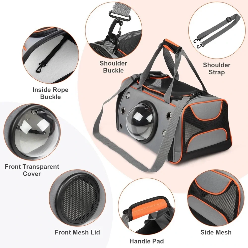 (S/M) Pet carrier bag w/ clear bubble window